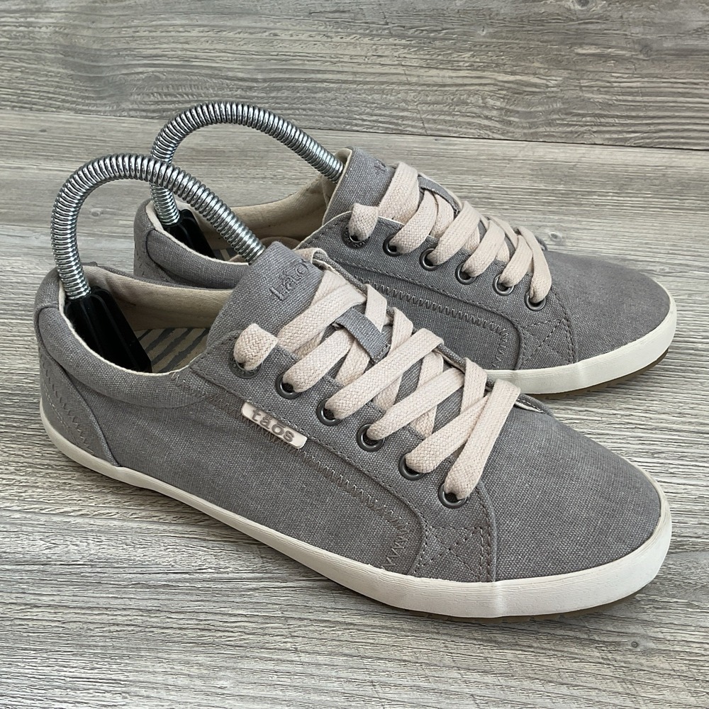 Taos Women's Star Light Grey Canvas Casual Low Top Womens Sneakers Size 7 Wide